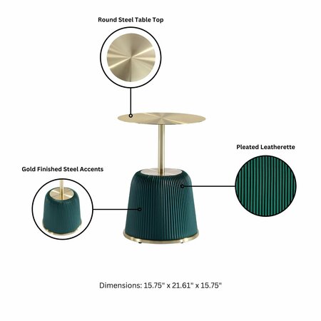 Manhattan Comfort Anderson End Table 1.0 in Green 2-ET004-GR
